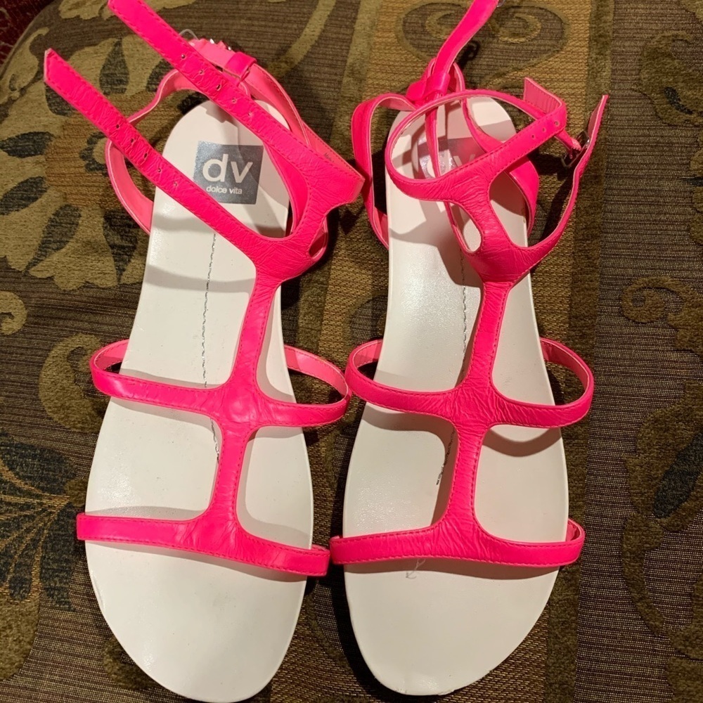dolce vita neon pink sandals